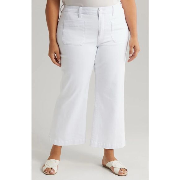 Kut from the Kloth NWT size 22W high rise Meg fab ab wide leg white jeans - Picture 2 of 6